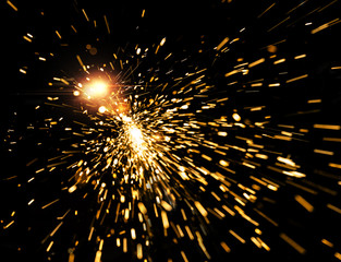 Welding sparks.