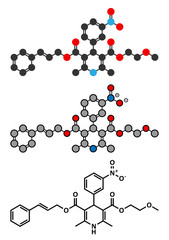 Cilnidipine hypertension drug molecule.