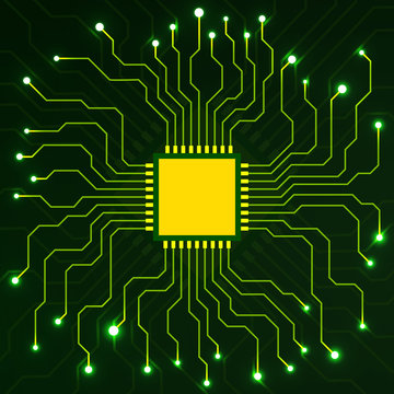 Cpu. Microprocessor. Microchip. Circuit board