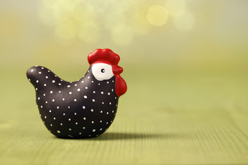 Souvenir hen with polka dots