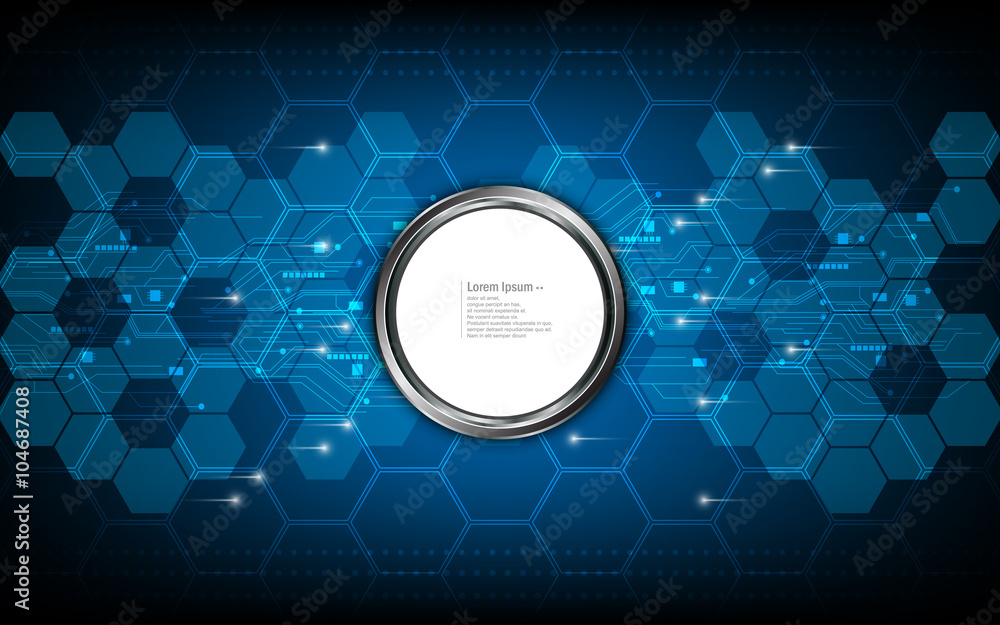 Aufkleber abstract background hexagon pattern design digital innovation concept
