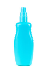 Blank blue cosmetic bottle with atomizer