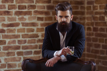 Stylish bearded businessman