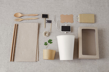 Identity branding mockup set, selective focus, toning