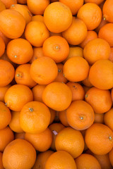 fresh mandarin oranges on market.  oranges fresh fruit.  clement