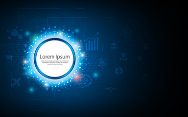 abstract background communication network technology concept circle connection design