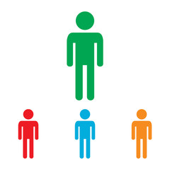 Man sign. Colorfull set