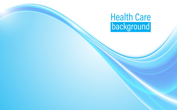 abstract health care background blue smooth wave design pattern