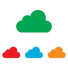 Cloud sign. Colorfull set