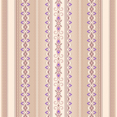 Filigree seamless border on beige background.