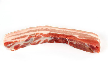 Pork belly on white background