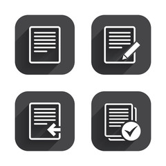 Document icons. Upload file and checkbox.
