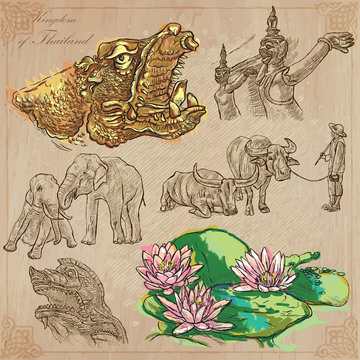 Thailand. Pictures of Life. Vector pack.