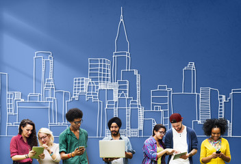 Metropolitan Urban Building Modern Distrct Downtown Concept