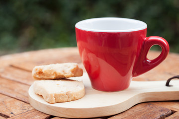Cashew cookies with coffee cup
