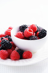 raspberries and black berries. fresh berries
