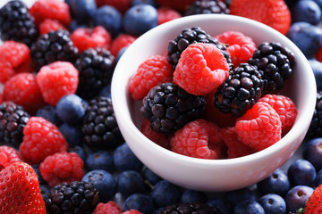 strawberries, blueberries, raspberries and black berries.
