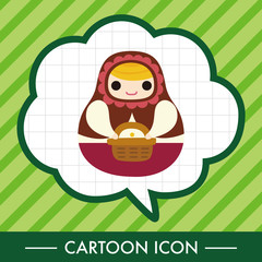 Matryoshka , Russian traditional wooden doll, vector pattern, el