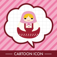 Matryoshka , Russian traditional wooden doll, vector pattern, el