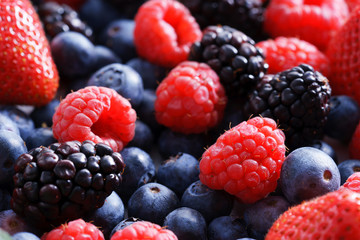 strawberries, blueberries, raspberries and black berries.