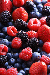 strawberries, blueberries, raspberries and black berries. © janecocoa