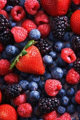 strawberries, blueberries, raspberries and black berries.