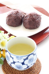 Japanese confection, Ohagi and green tea