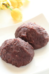 Japanese food, Ohagi red bean paste sticky rice cake