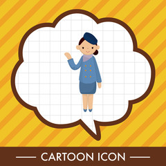 flight attendants theme elements vector,eps