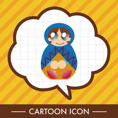 Matryoshka , Russian traditional wooden doll, vector pattern, el