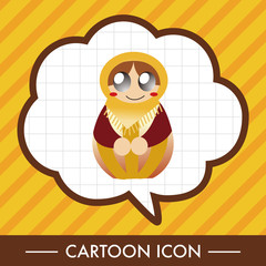 Matryoshka , Russian traditional wooden doll, vector pattern, el