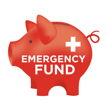 Financial Emergency Fund Piggy Bank To Protect From Home, House, Car Or Vehicle Damage, Job Loss Or Unemployment, And Hospital Or Medical Bills