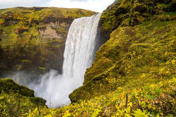 Obraz premium Skogafoss, beautiful waterfall in Iceland