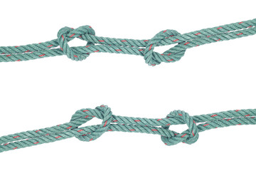 Two lines of Rope knot symbol isolated on white
