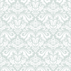 Oriental classic light blue and white ornament. Seamless abstract pattern