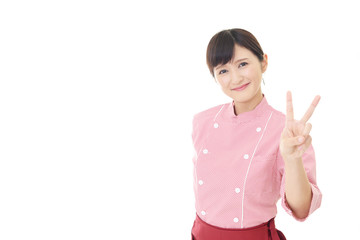 笑顔のウェイトレス