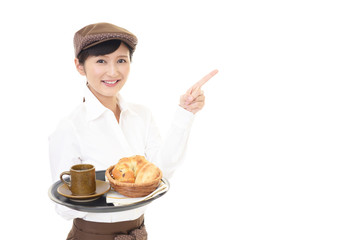 笑顔のウェイトレス