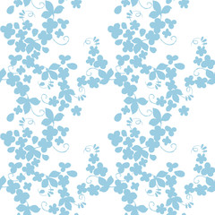 Textile Floral seamless Pattern. Silhouette of flowers vector background