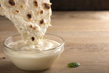 Pita Bread with Tzatziki dipping sauce