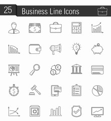 Fototapeta premium Business Line Icons