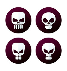 flat style skull icon collection
