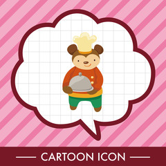 animal monkey chef cartoon theme elements