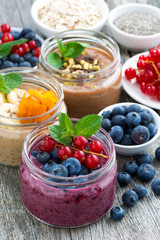 assortment of desserts with fresh berries, fruit and chocolate