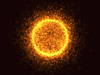 Surreal magic background of glittering sparks