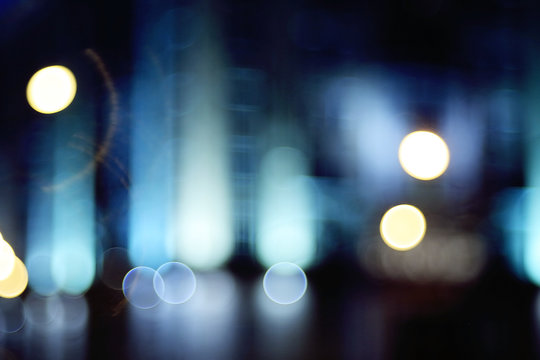 background blur night lights through the glass