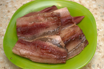 Purified herring on a plate.