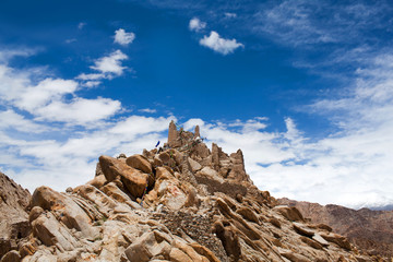 Ancient ruined Shey Palace in Leh, Jammu and Kashmir, India