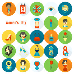 Womans Day Icon Set