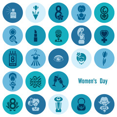 Womans Day Icon Set