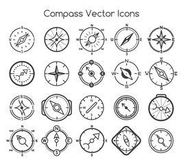 Compass line icons